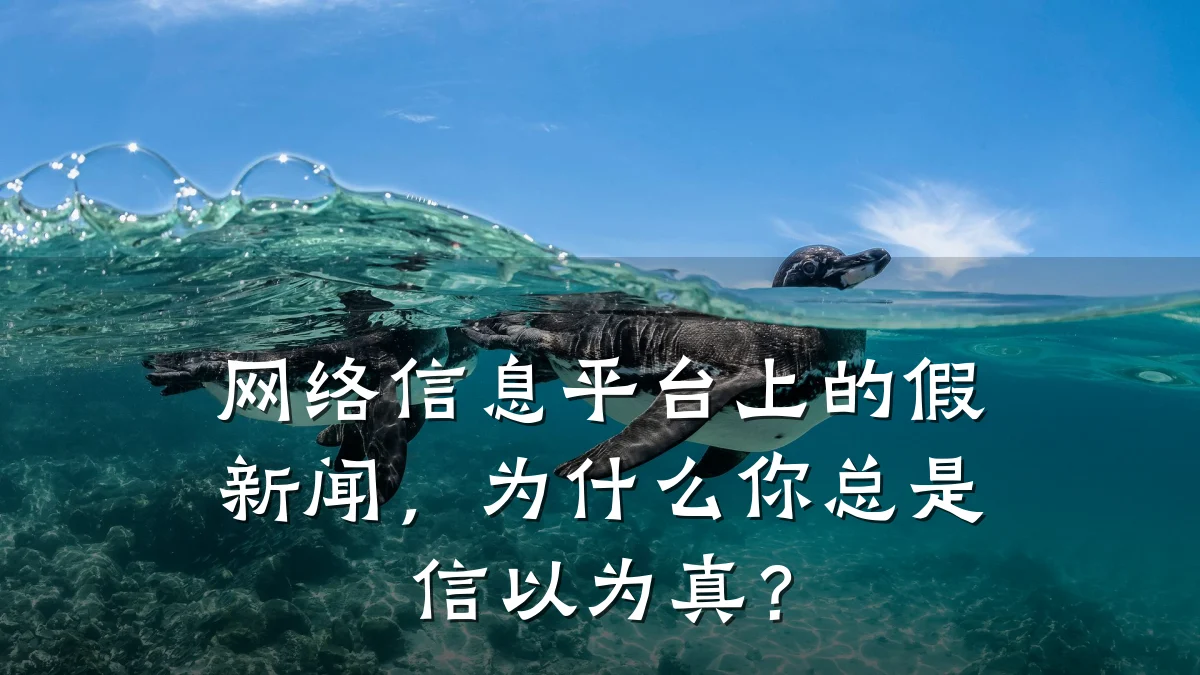 网络信息平台上的假新闻，为什么你总是信以为真？