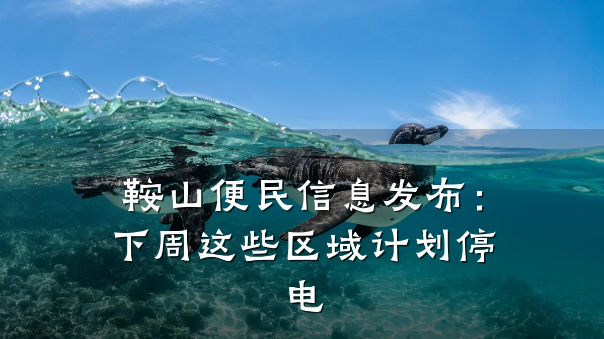 鞍山便民信息发布:下周这些区域计划停电