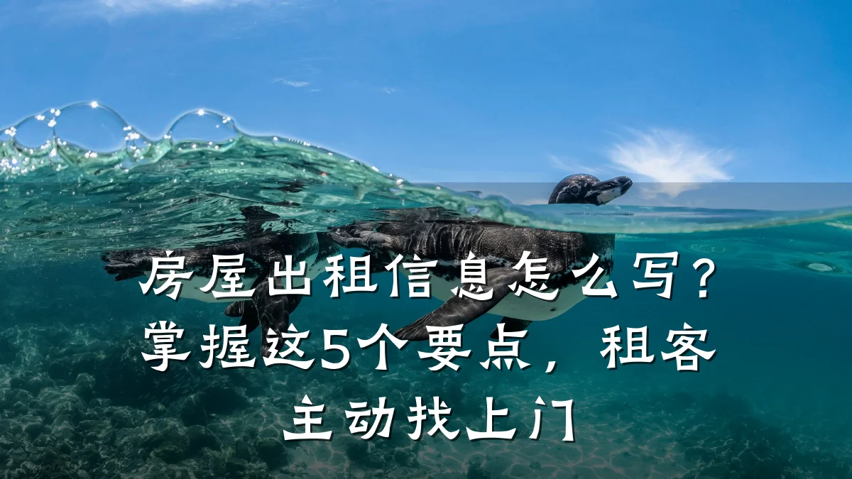 房屋出租信息怎么写?掌握这5个要点,租客主动找上门