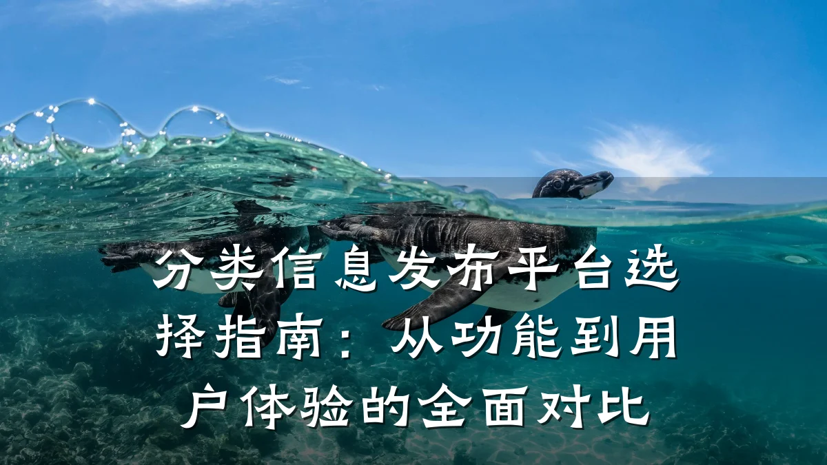 分类信息发布平台选择指南:从功能到用户体验的全面对比