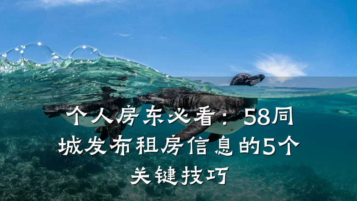 个人房东必看:58同城发布租房信息的5个关键技巧