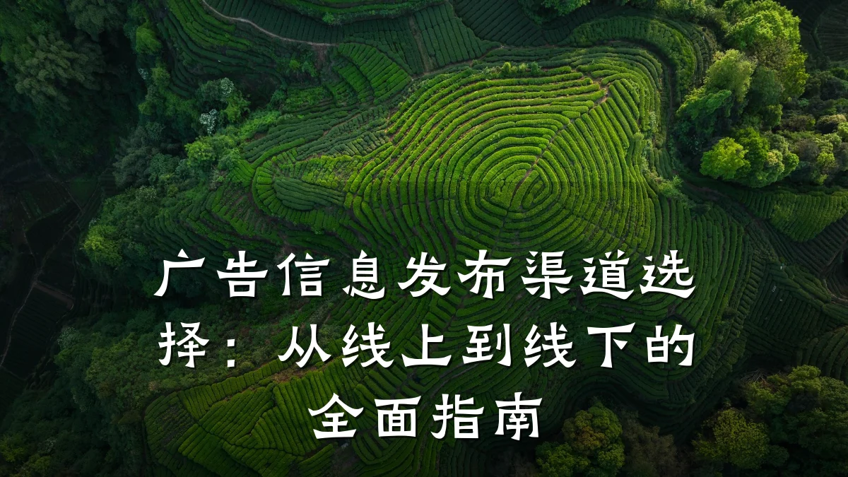 广告信息发布渠道选择:从线上到线下的全面指南