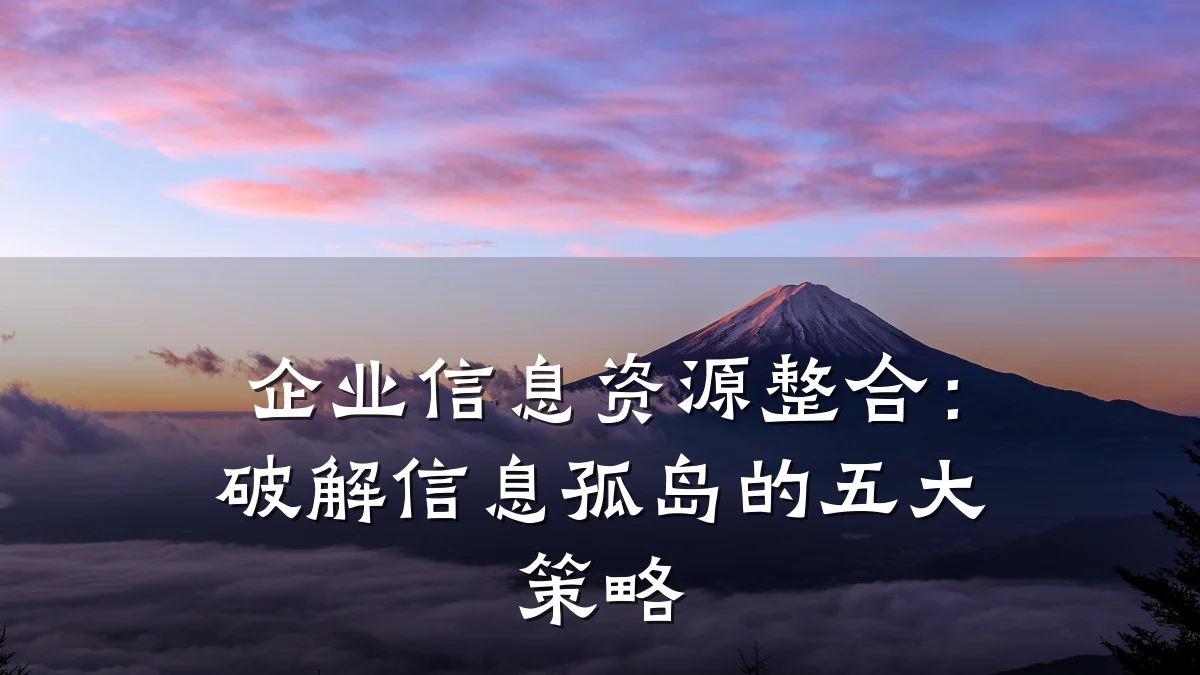 企业信息资源整合：破解信息孤岛的五大策略