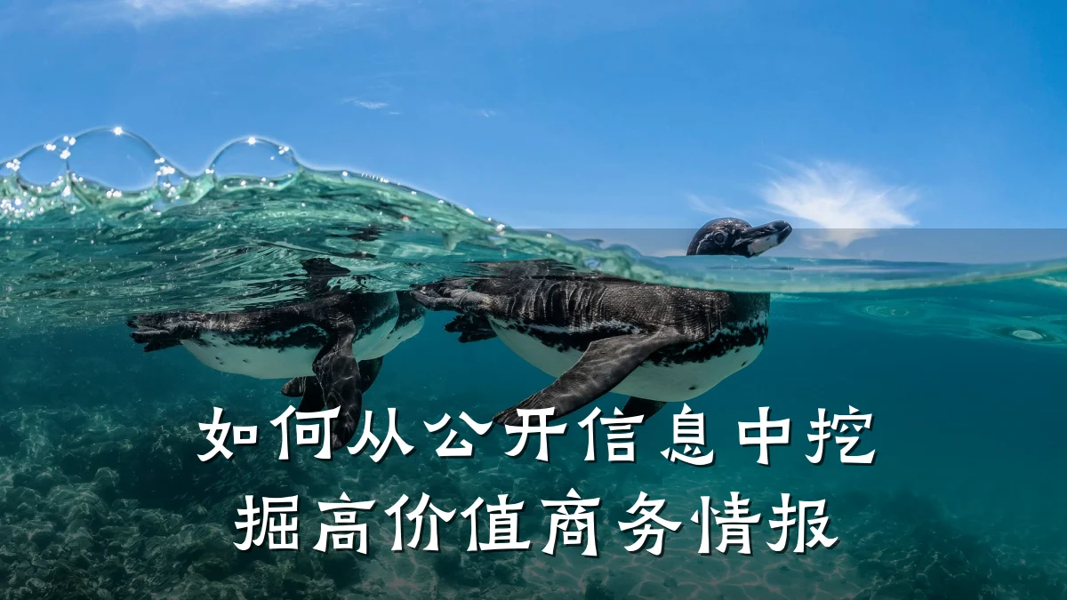 如何从公开信息中挖掘高价值商务情报
