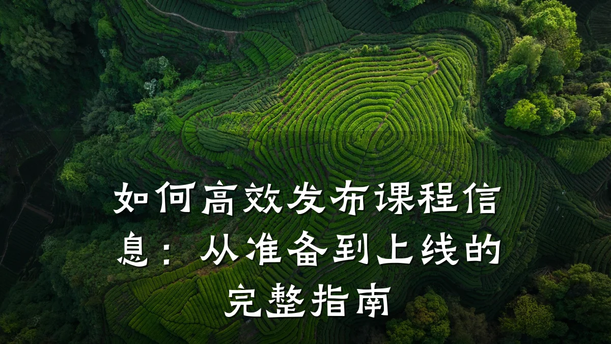 如何高效发布课程信息:从准备到上线的完整指南