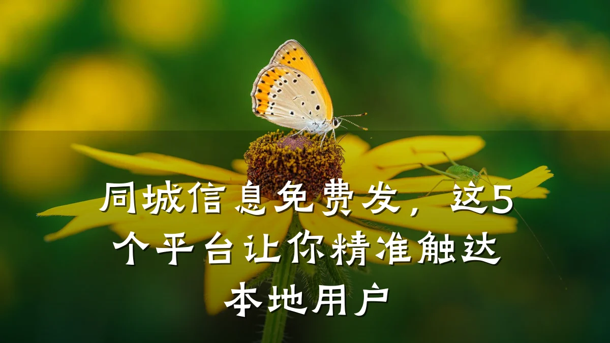 同城信息免费发，这5个平台让你精准触达本地用户