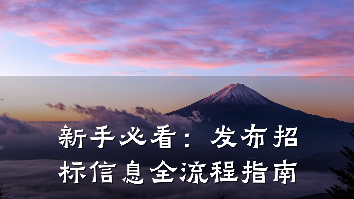 新手必看:发布招标信息全流程指南