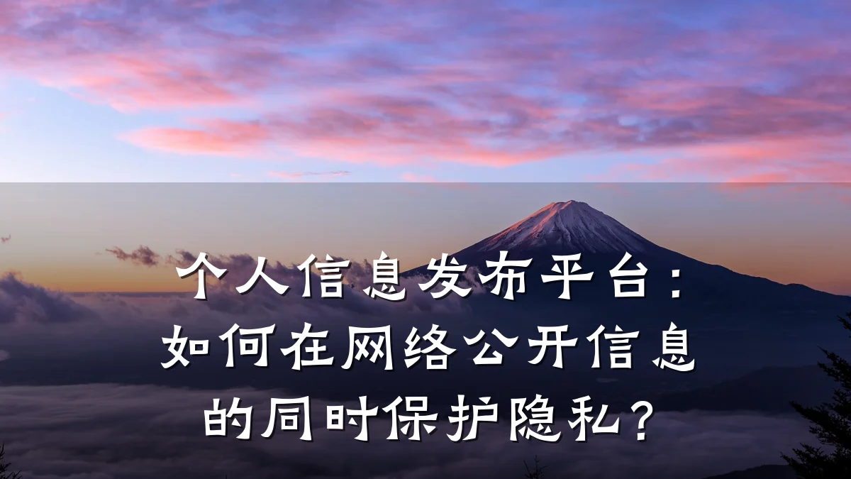 个人信息发布平台:如何在网络公开信息的同时保护隐私?