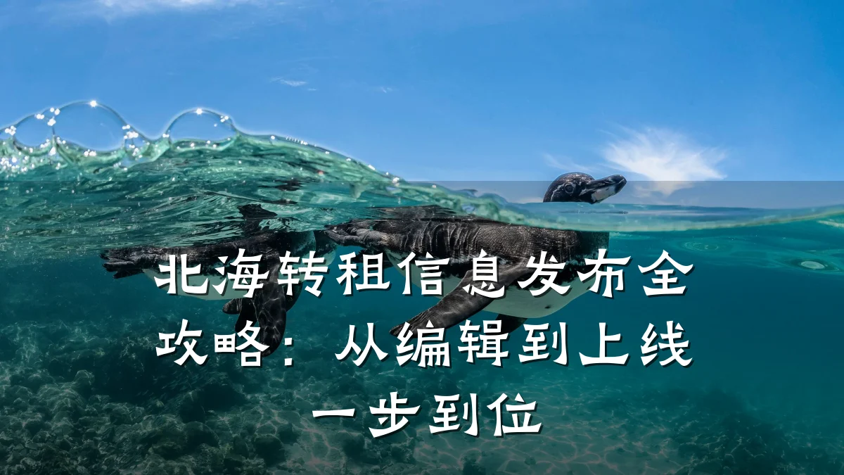 北海转租信息发布全攻略:从编辑到上线一步到位