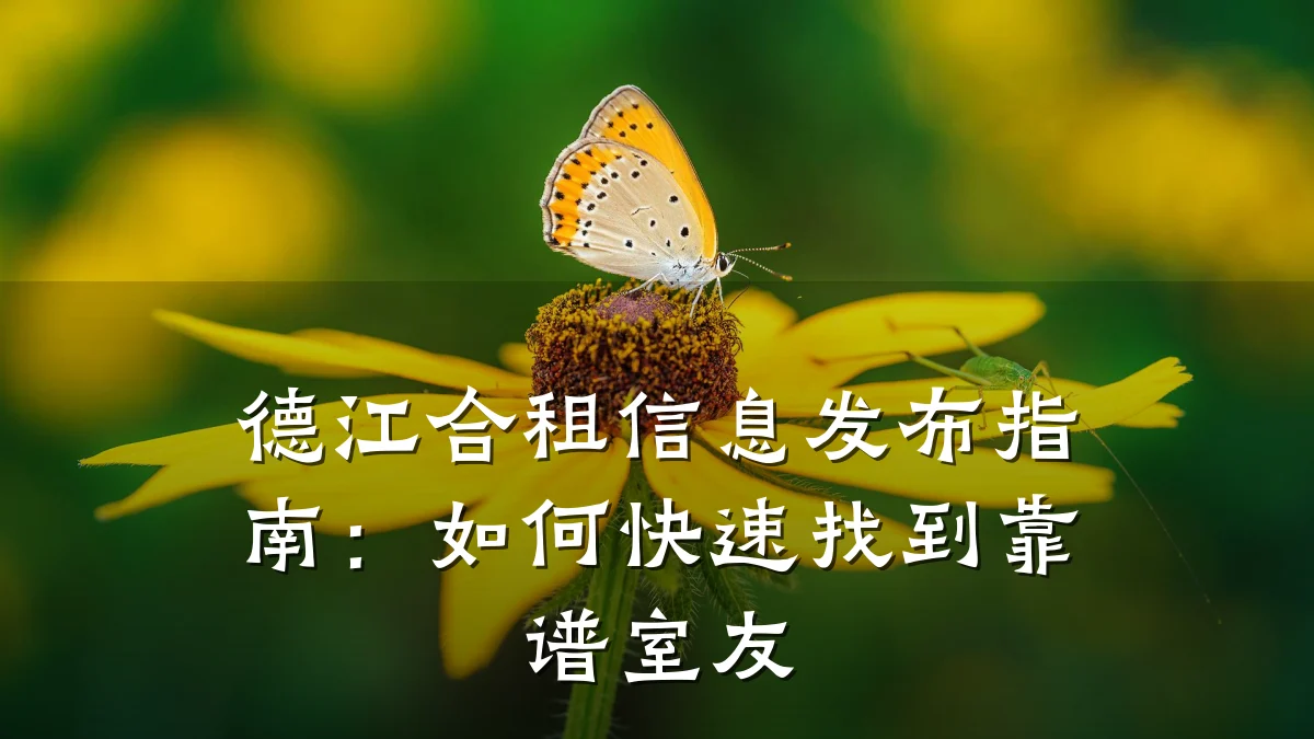 德江合租信息发布指南:如何快速找到靠谱室友