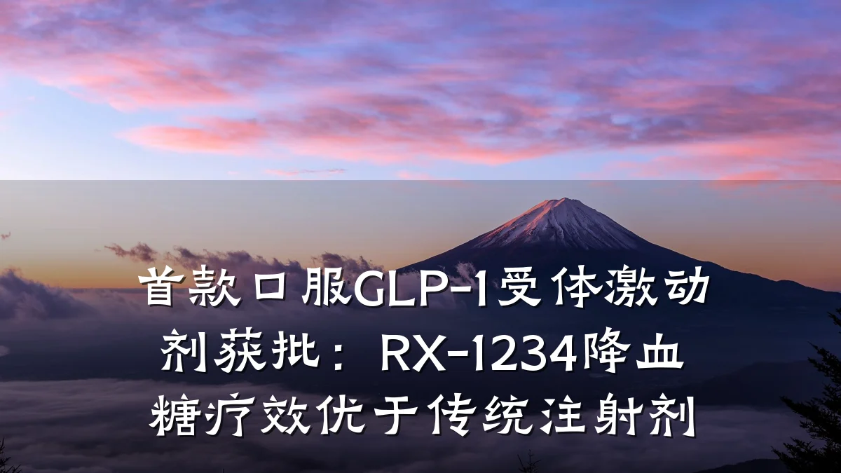 首款口服GLP-1受体激动剂获批:RX-1234降血糖疗效优于传统注射剂