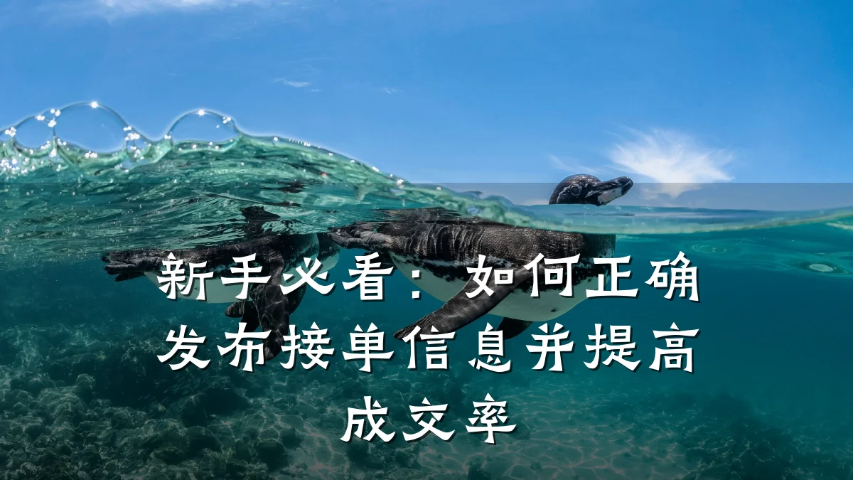 新手必看:如何正确发布接单信息并提高成交率