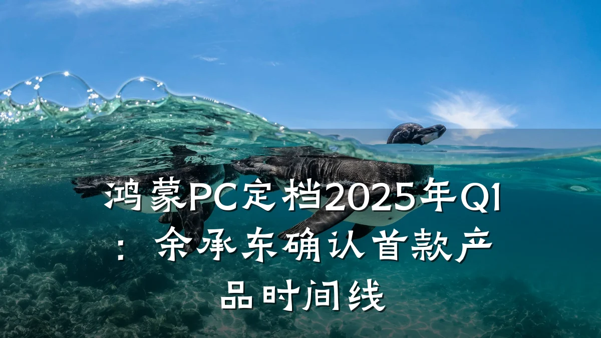 鸿蒙PC定档2025年Q1:余承东确认首款产品时间线
