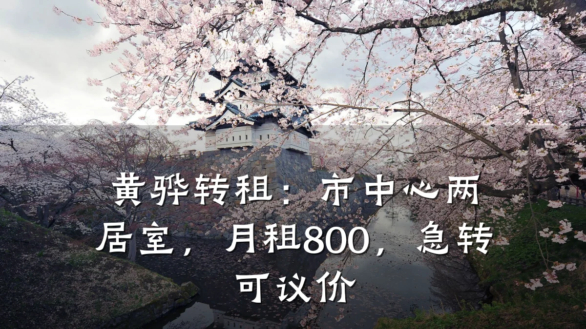 黄骅转租:市中心两居室,月租800,急转可议价
