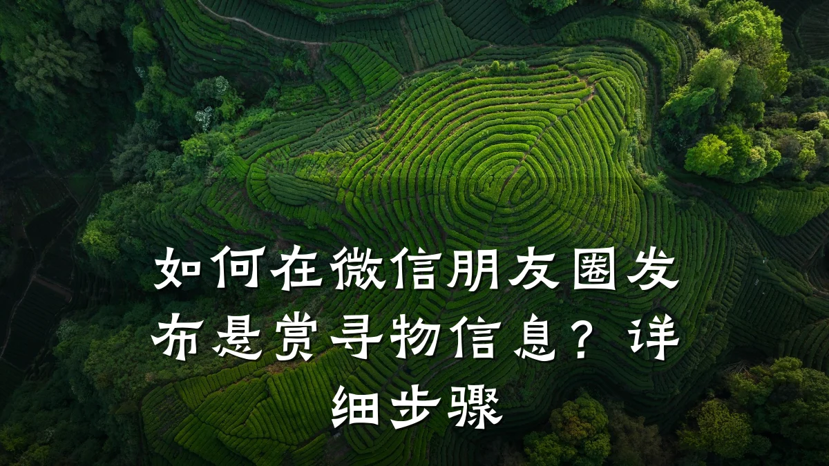 如何在微信朋友圈发布悬赏寻物信息?详细步骤