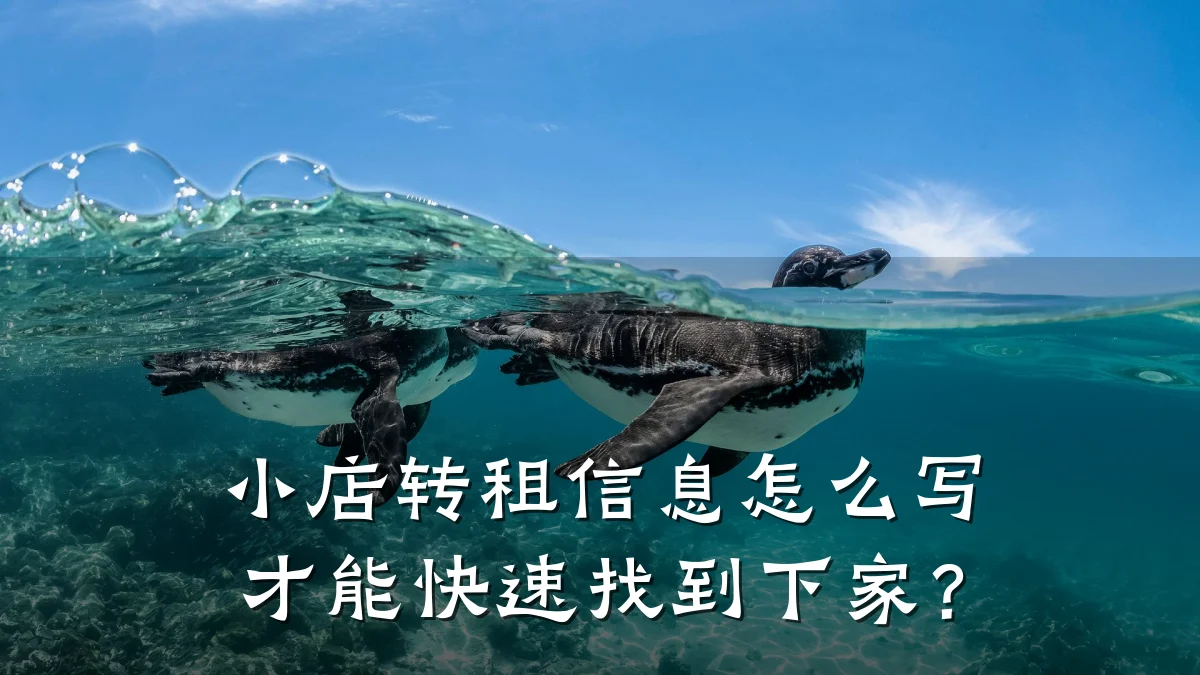 小店转租信息怎么写才能快速找到下家?