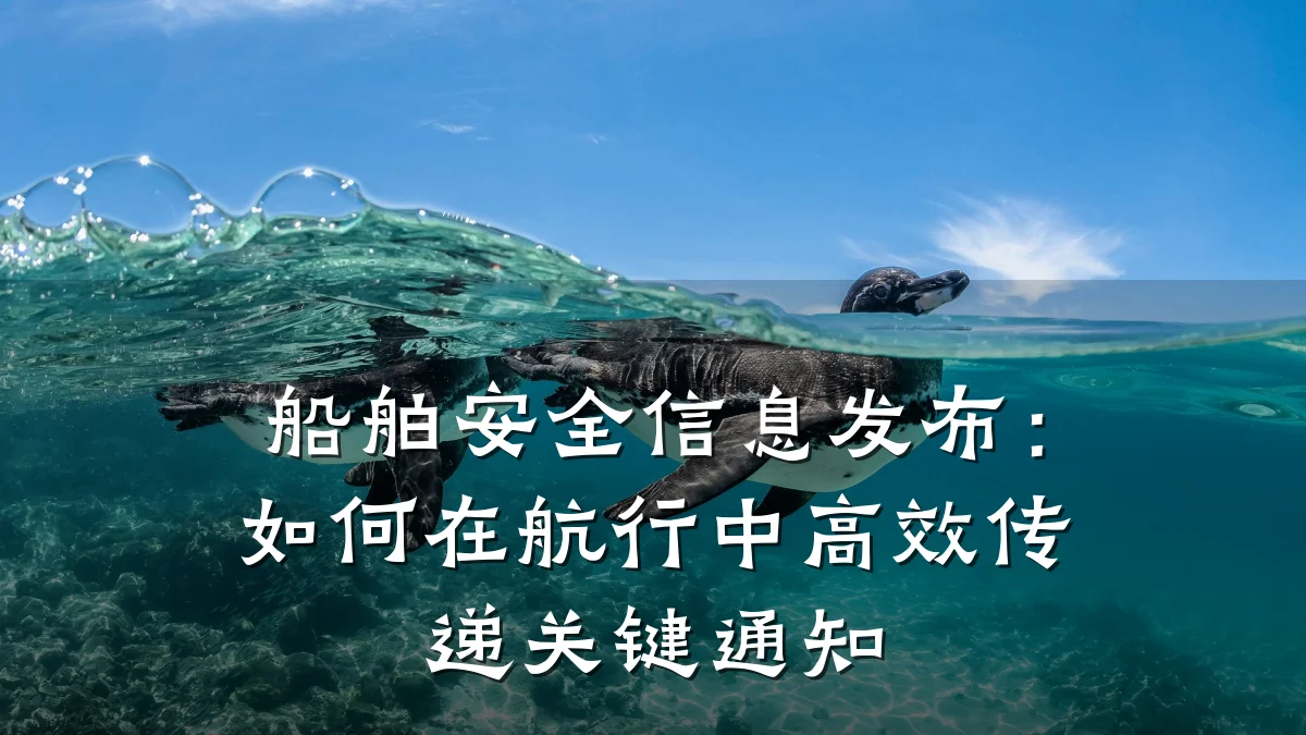 船舶安全信息发布:如何在航行中高效传递关键通知