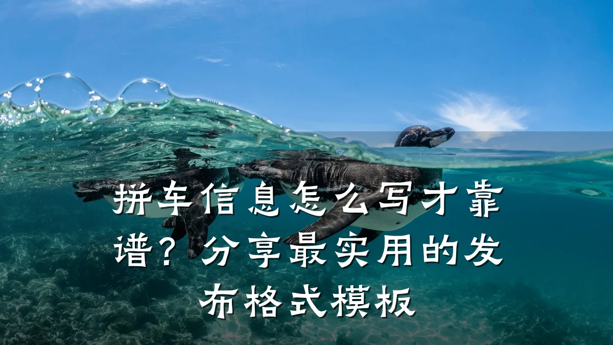 拼车信息怎么写才靠谱?分享最实用的发布格式模板