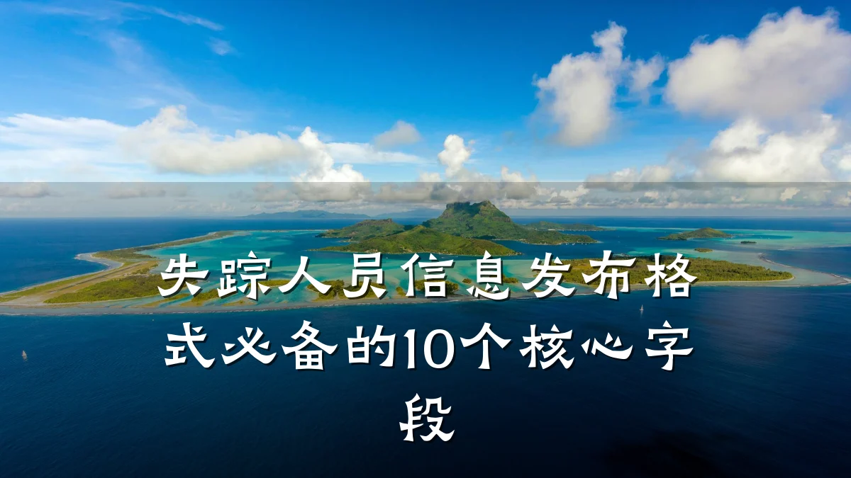 失踪人员信息发布格式必备的10个核心字段