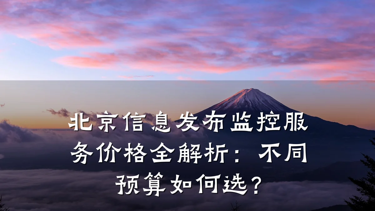 北京信息发布监控服务价格全解析:不同预算如何选?