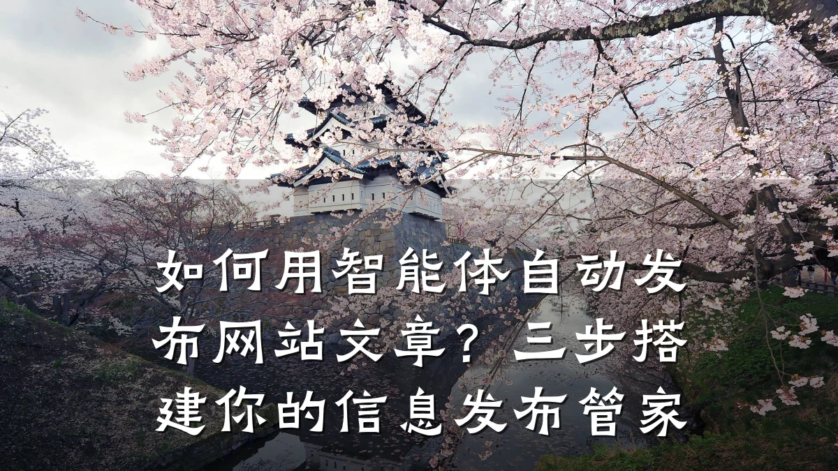 如何用智能体自动发布网站文章?三步搭建你的信息发布管家