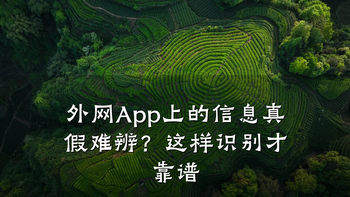外网App上的信息真假难辨?这样识别才靠谱