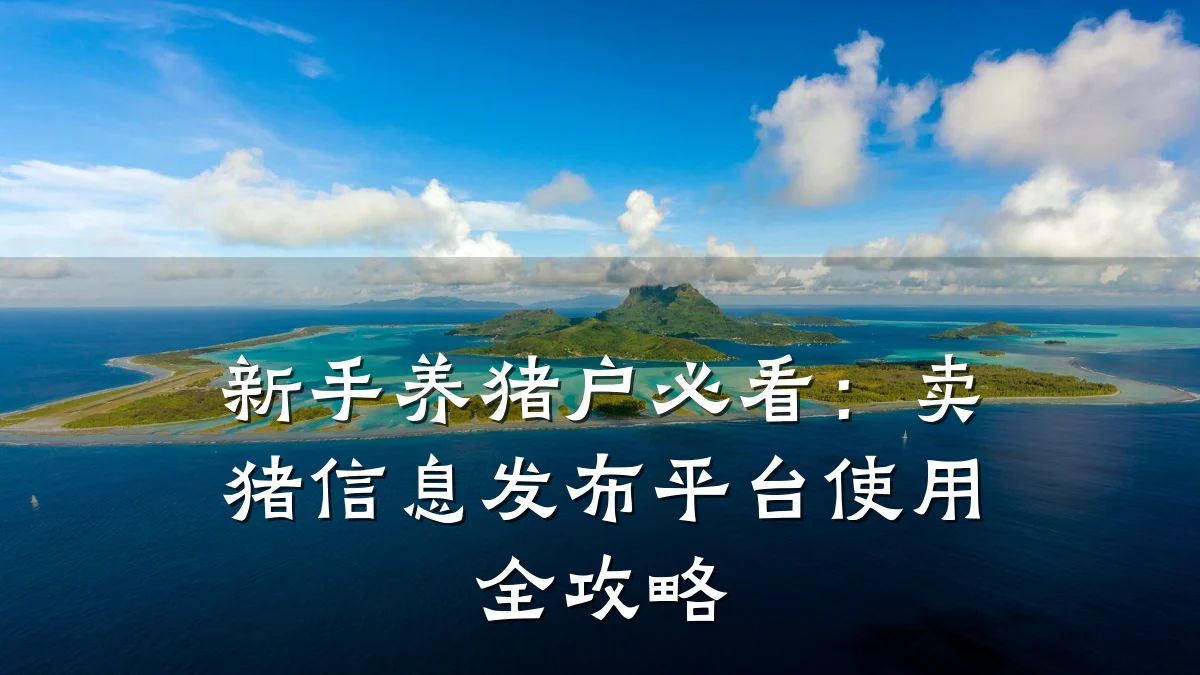 新手养猪户必看：卖猪信息发布平台使用全攻略