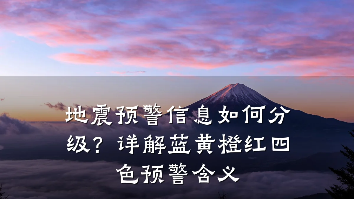 地震预警信息如何分级?详解蓝黄橙红四色预警含义