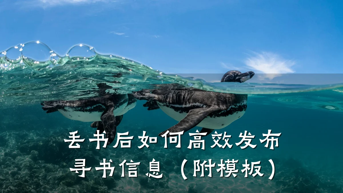 丢书后如何高效发布寻书信息(附模板)