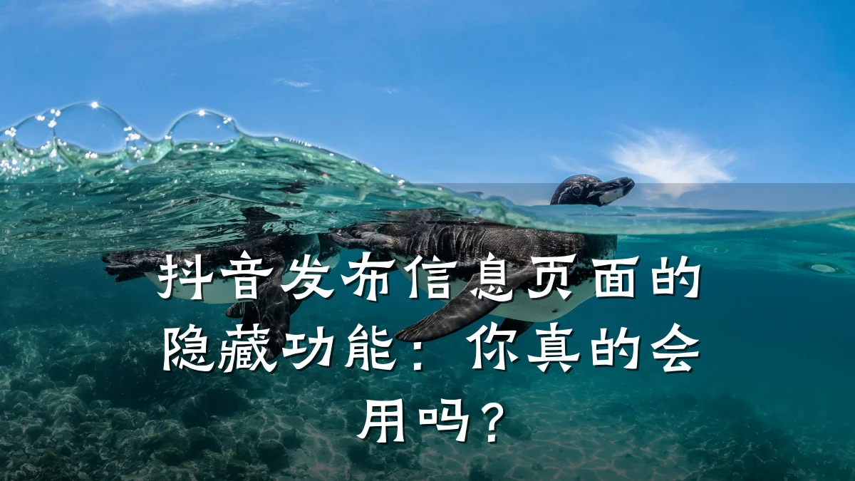 抖音发布信息页面的隐藏功能:你真的会用吗?