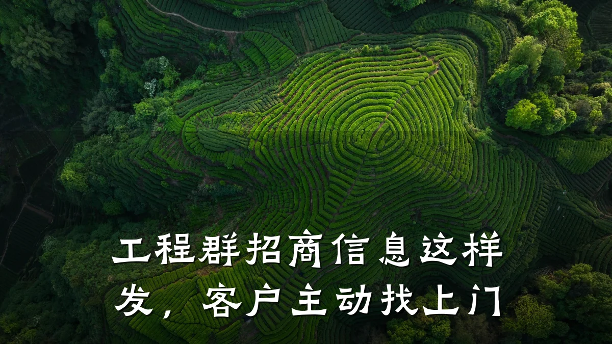 工程群招商信息这样发,客户主动找上门