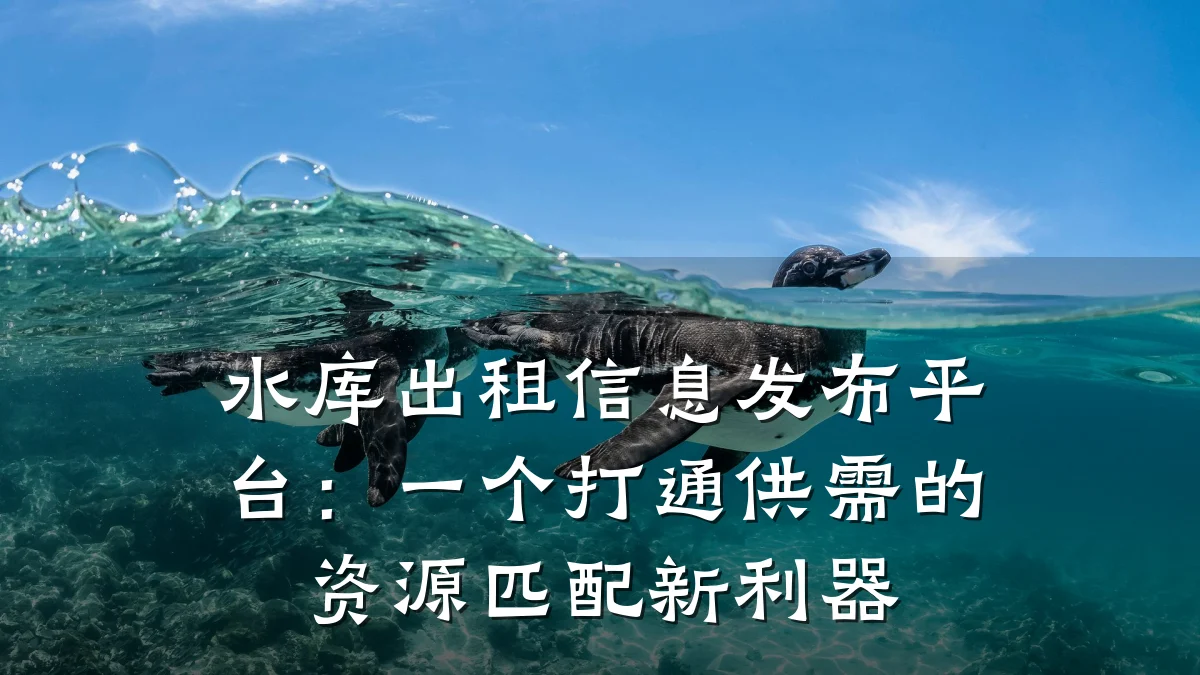 水库出租信息发布平台:一个打通供需的资源匹配新利器