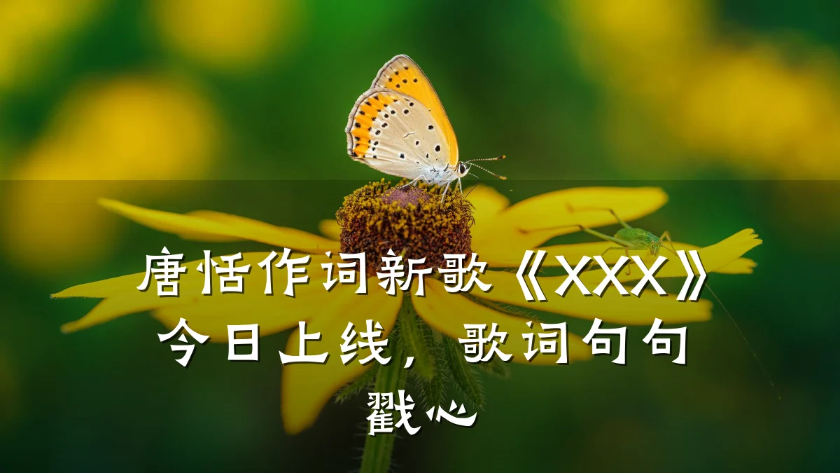 唐恬作词新歌《XXX》今日上线,歌词句句戳心