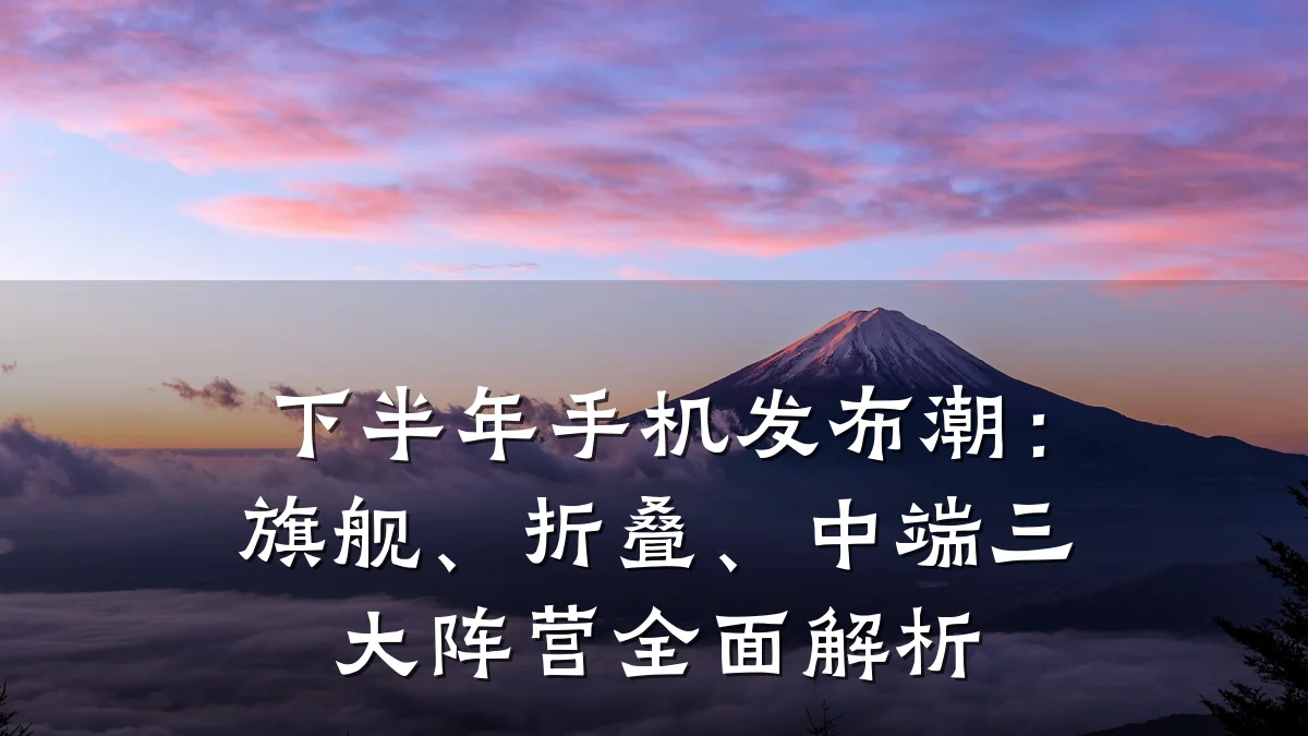 下半年手机发布潮:旗舰、折叠、中端三大阵营全面解析