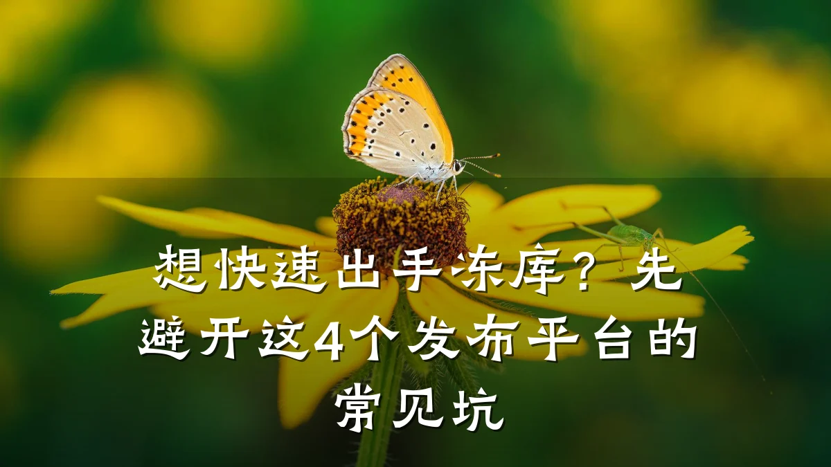 想快速出手冻库?先避开这4个发布平台的常见坑