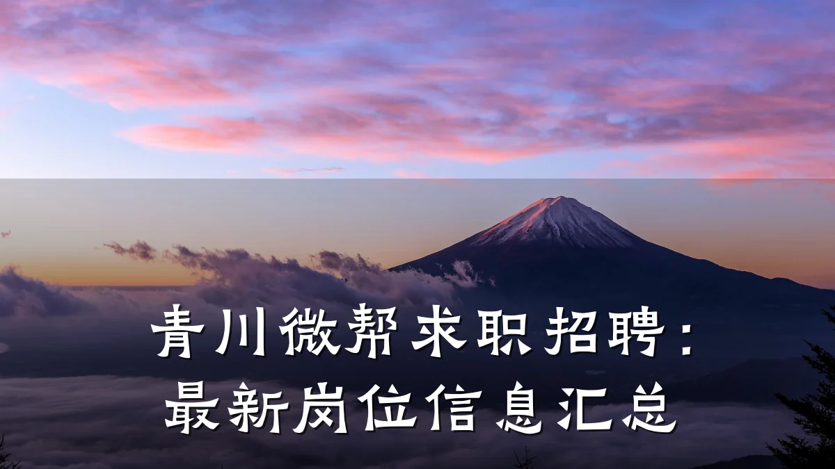 青川微帮求职招聘：最新岗位信息汇总