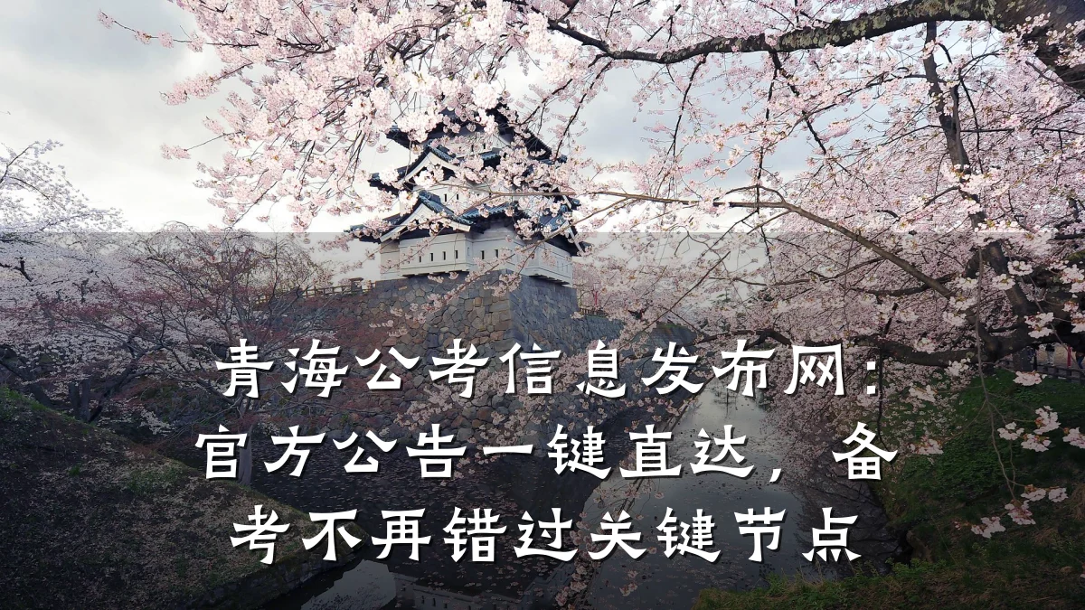 青海公考信息发布网:官方公告一键直达,备考不再错过关键节点