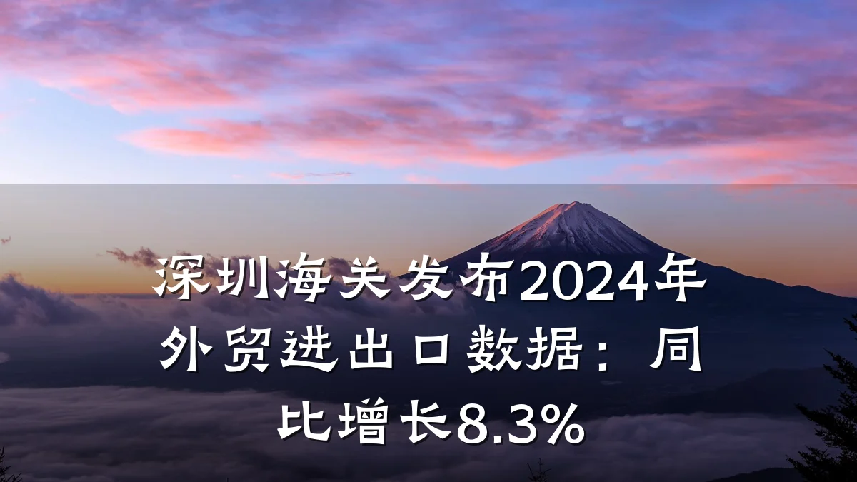 深圳海关发布2024年外贸进出口数据:同比增长8.3%
