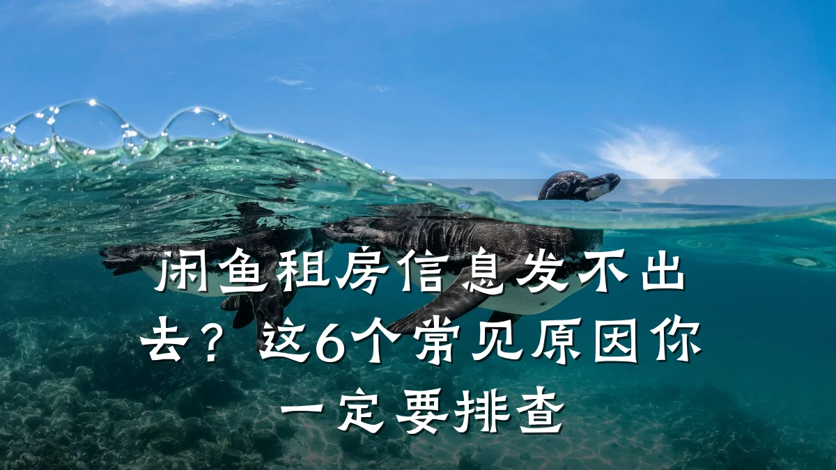 闲鱼租房信息发不出去?这6个常见原因你一定要排查
