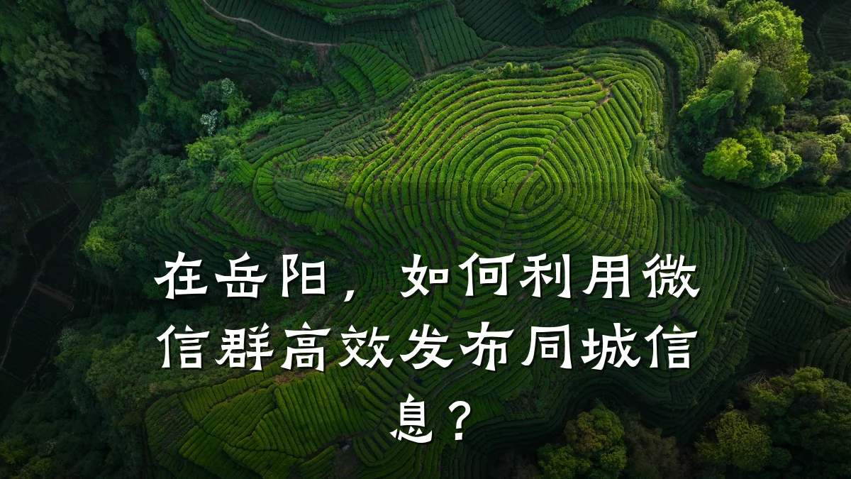 在岳阳,如何利用微信群高效发布同城信息?